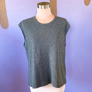 Rena Lange Grey Cashmere Sleeveless Blouse